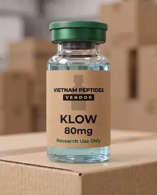 KLOW 80mg vial with a Vietnam Peptides Vendor label