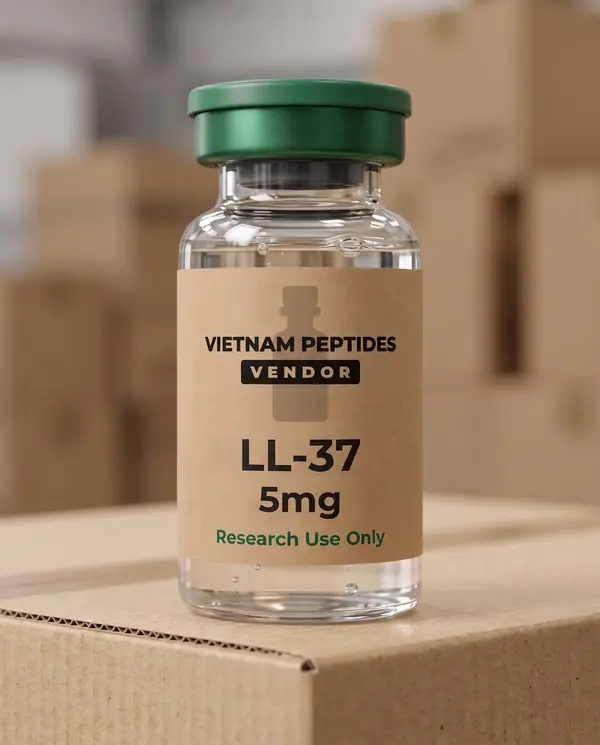 LL-37 5mg vial with a Vietnam Peptides Vendor label