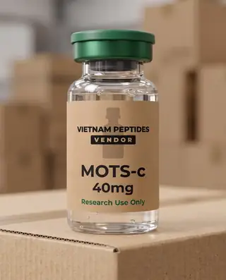 MOTS-c 40mg vial with a Vietnam Peptides Vendor label